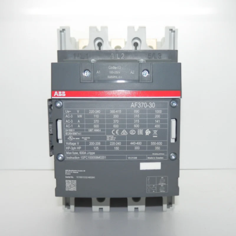 Contacteur 370A 3P ABB AF370-30 – Fiabilité à 380V AC