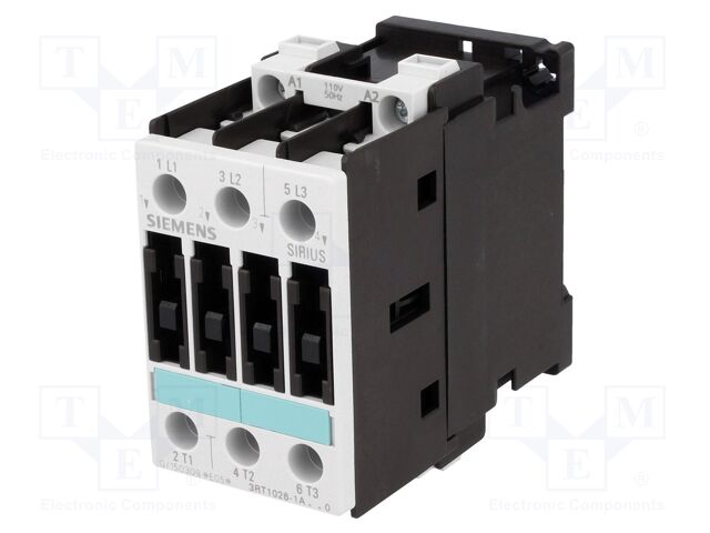 Contacteur Siemens 11kW Tripolaire 110V AC Référence 3RT1026-1AF00 Siemens
