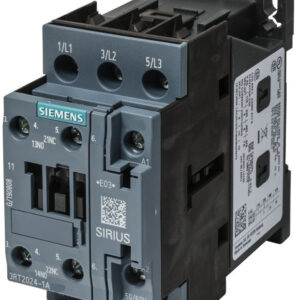 Contacteur Siemens 3P 24V AC 12A 1NC 1NO - Contacteur Siemens 12A 3RT2024-1AB00 Siemens