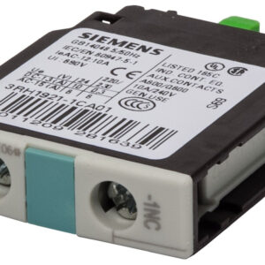 Bloc Contact Siemens Auxiliaire 1 NF pour Contacteur Moteurs 1 Pôle 3RH1921-1CA01 Siemens