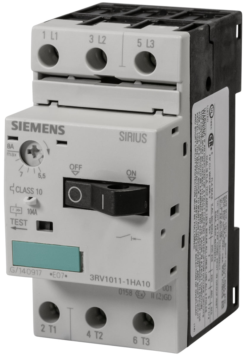 Disjoncteur Siemens 8A Moteur 3RV1011-1HA10 pour Protection Électrique Professionnelle Siemens