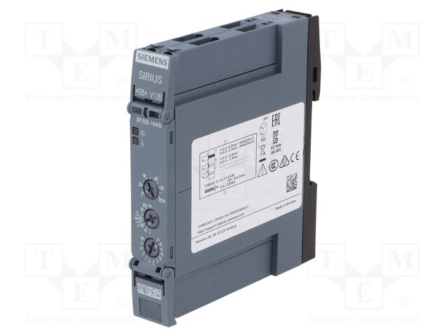 Relais Temporisé Siemens Multifonction 1 Contact NO/NC 27 Fonctions 12-240V 50/60Hz 3RP2505-1AW30 Siemens