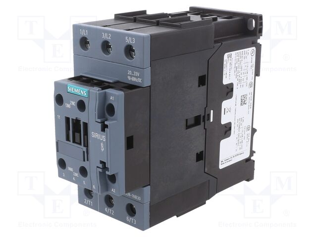 Contacteur Siemens 80A 37KW 24 VAC/DC 50/60 Hz Référence 3RT2038-1NB30 Siemens