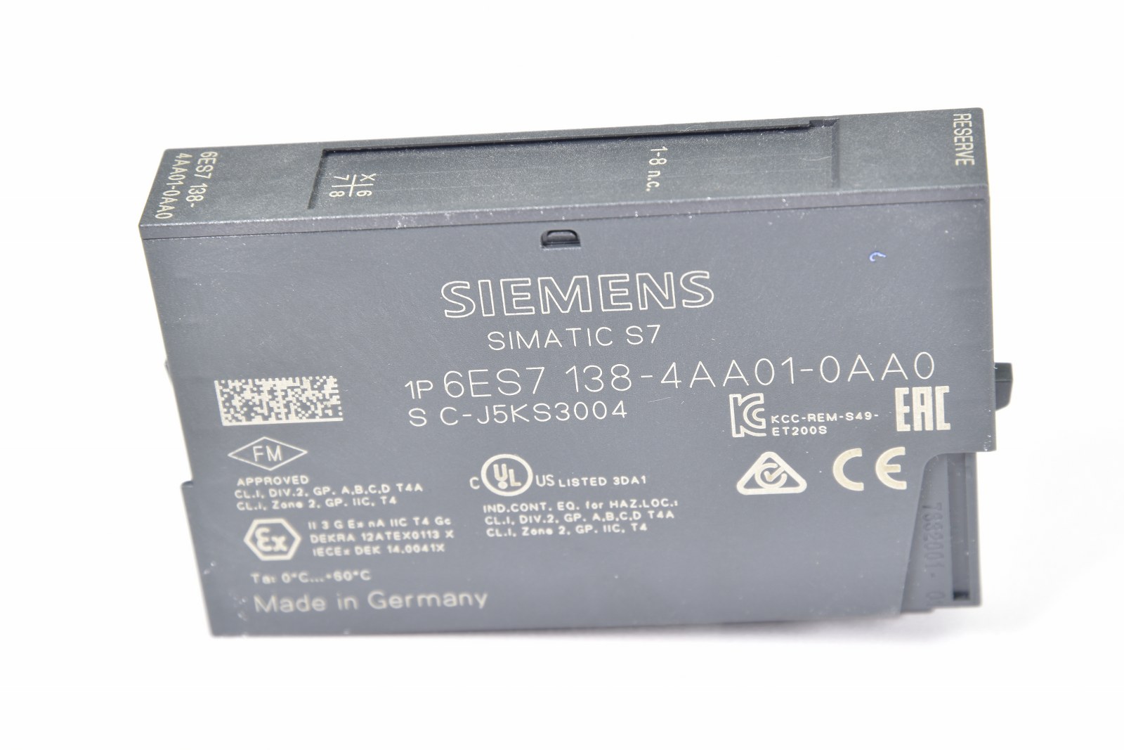 Siemens SIMATIC DP Modules de Réserve Siemens ET 200S Référence 6ES7 138-4AA01-0AA0 Siemens