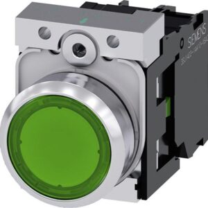 Bouton Poussoir Siemens 24V avec Voyant Vert AC/DC Référence 3SU1152-0AB40-1BA0 Siemens