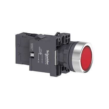 Bouton Poussoir avec voyant Rouge 220VAC 1NO schneider