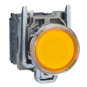 BOUTON POUSSOIR ORANGE AVEC VOYANT 220V AC SCHNEIDER