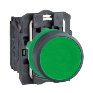 BOUTON POUSSOIR VERT SCHNEIDER