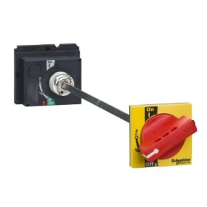 Commutateur Schneider commande rotative prolongée poignée rouge plastron jaune LV429340