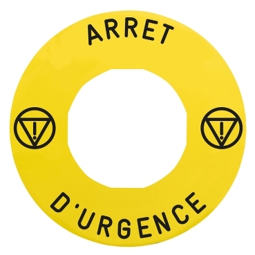 Etiquette Arret D Urgence Schneider ZBY9130T - Signalisation Sécuritaire Professionnelle