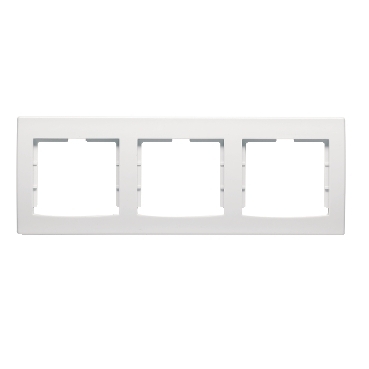 Plaque Finition Schneider 3 Postes Horizontaux Blanc avec Bande de Couleur AYA5802321